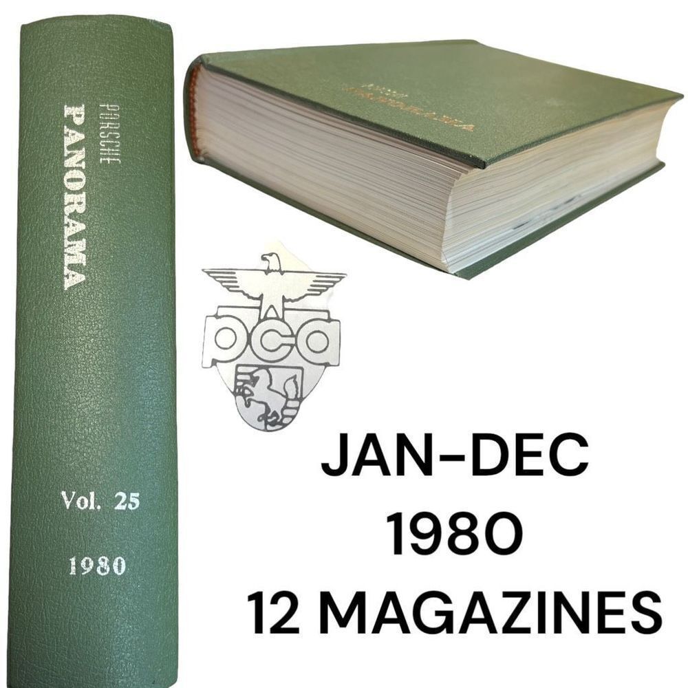 Porsche Panoramic Hardcover Bounded Magazines Vintage 1980 JAN-Dec  PCA